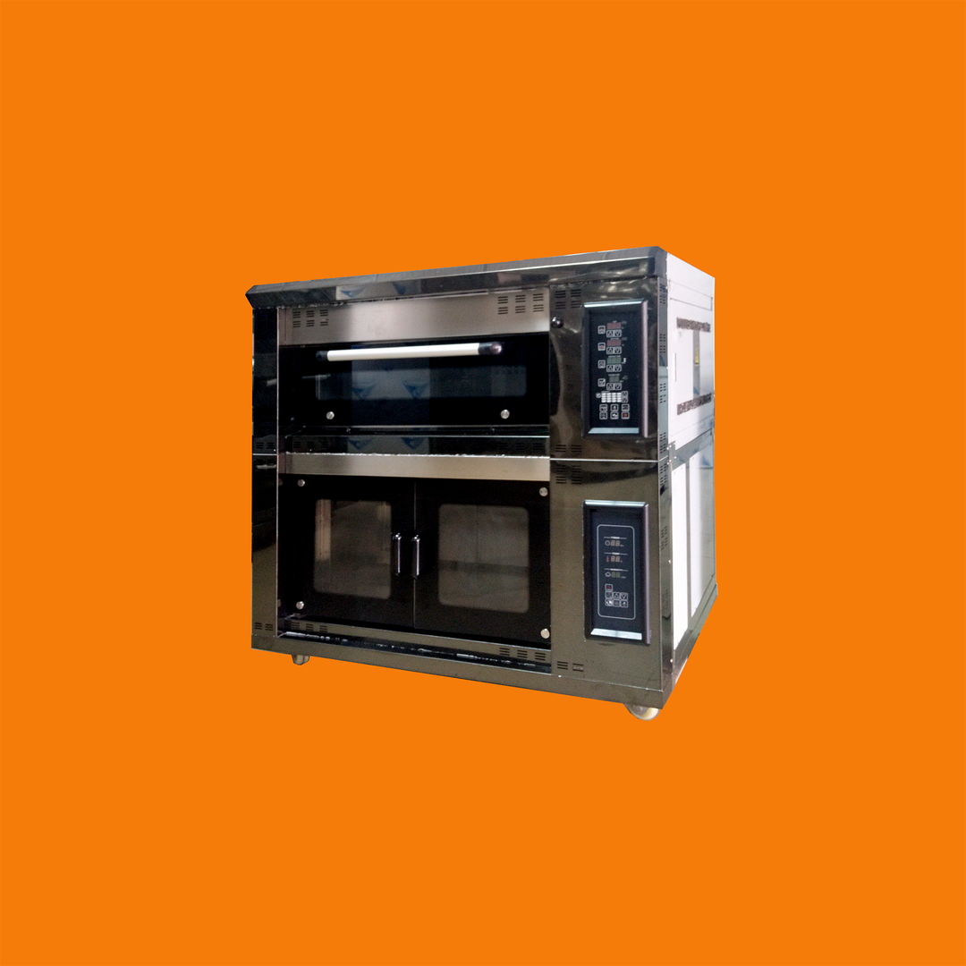 Upper 1-Tier, 2-Tray Compartment Oven, Lower 6-Tray Yeast Proofer — Combination Oven.(Electric Oven)