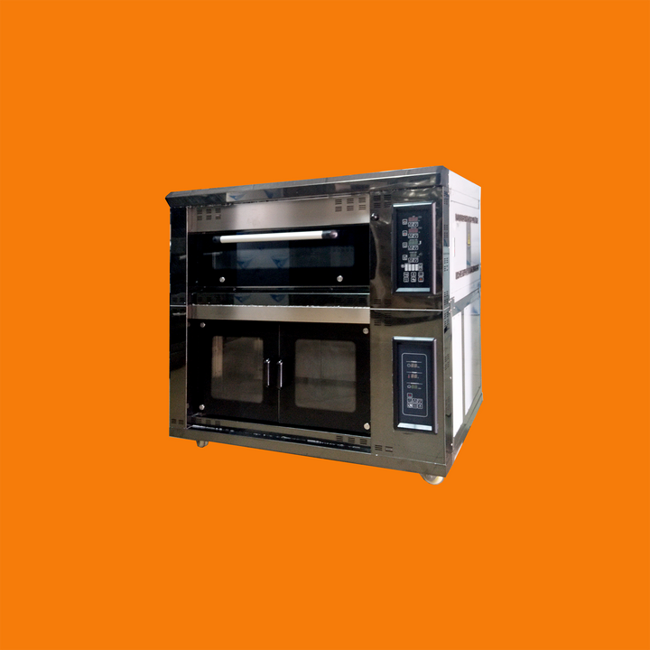 Upper 1-Tier, 2-Tray Compartment Oven, Lower 6-Tray Yeast Proofer — Combination Oven.(Electric Oven)