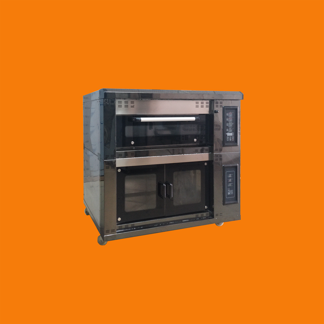 Upper 1-Tier, 2-Tray Compartment Oven, Lower 6-Tray Yeast Proofer — Combination Oven.(Electric Oven)