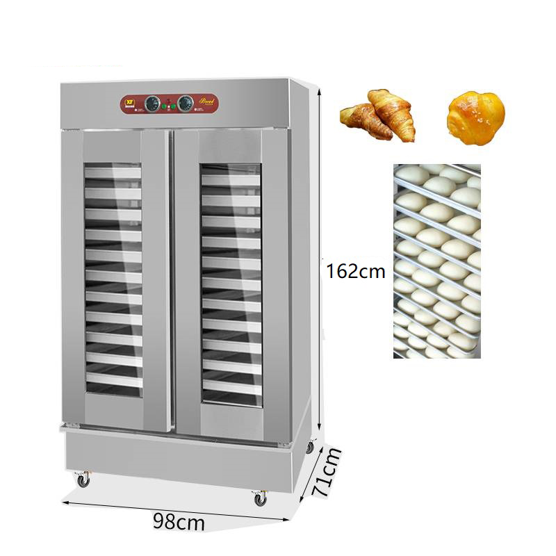 Commercial Double‑door Dough Proofer 24 Trays, Hot Air Circulation Bread Fermentation Cabinet