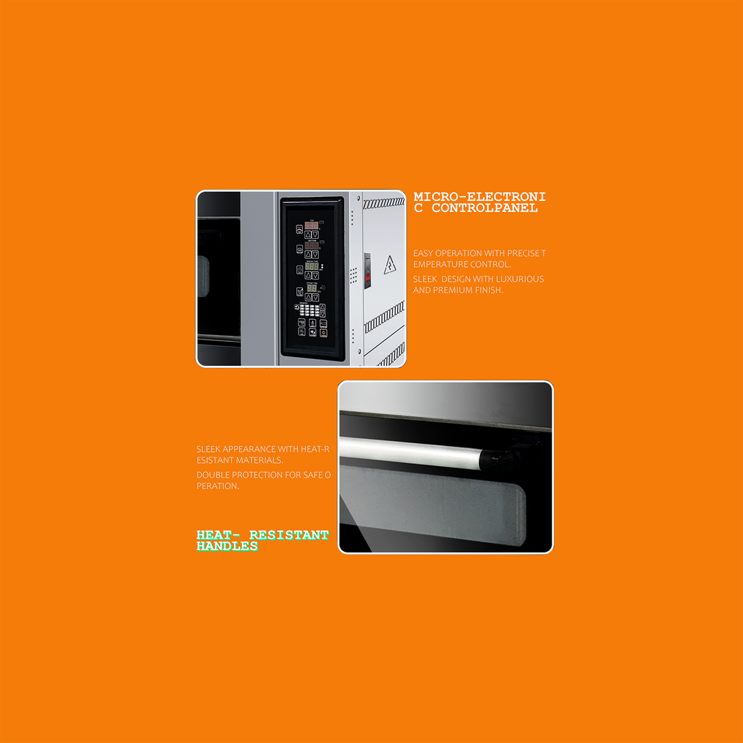 Upper 2-Tier, 4-Tray Compartment Oven, Lower 8-Tray Yeast Proofer — Combination Oven (Customized Whole Unit).(Electric Oven)