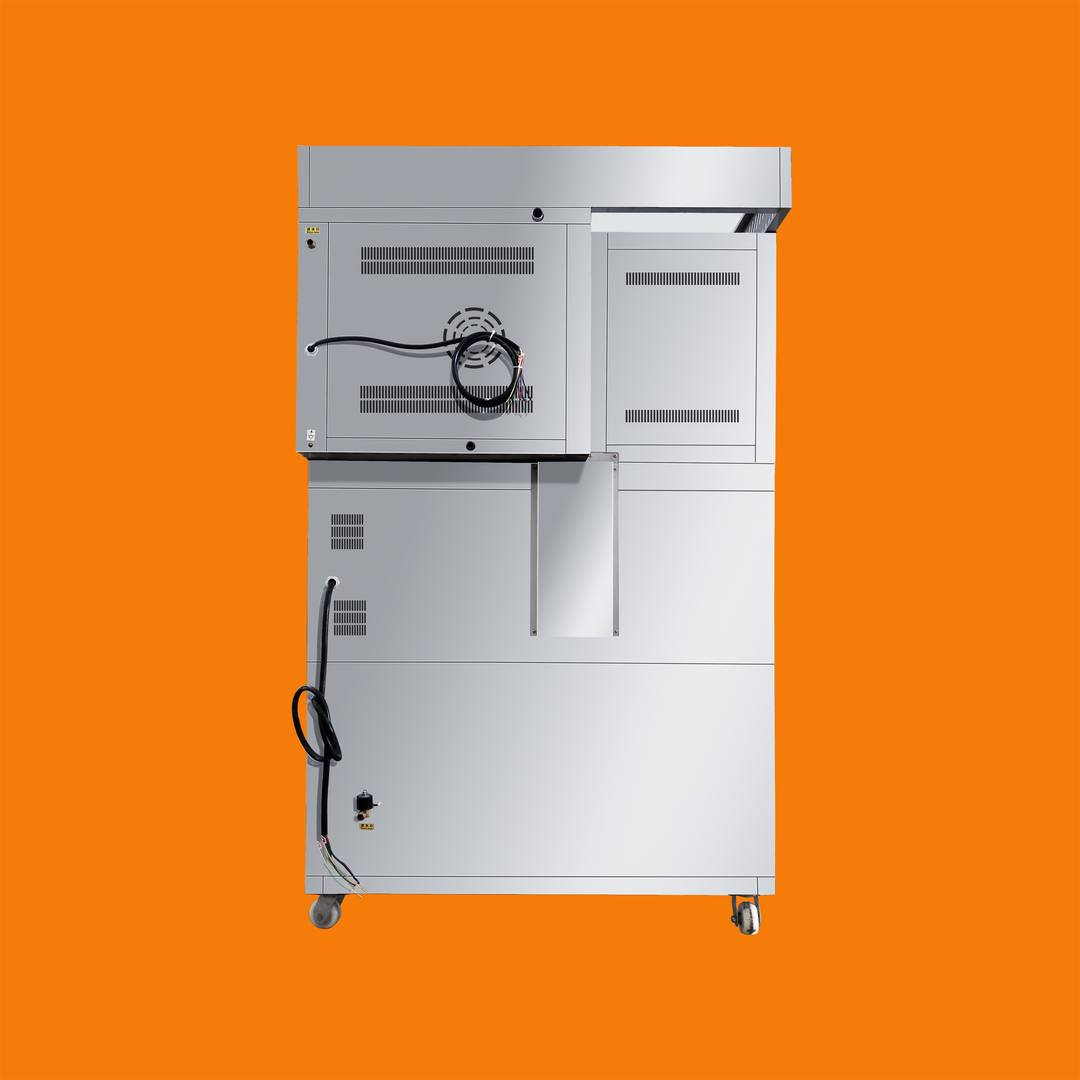 Electric Combi Oven with Top (5-Pan Convection), Middle (1-Deck 2-Pan), and Bottom (8-Pan Proofer) Sections (Electric Oven)