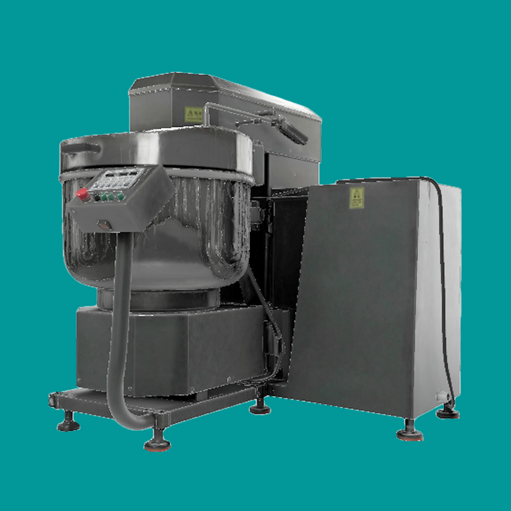 LJ-75F 75KG Vertical Dual-Speed Dual-Action Tipping Bowl Dough Mixer, Commercial Full-Cover Heavy Duty Dough Kneader